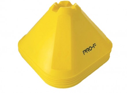 Конусы тренировочные большие PRO Training Cones Yellow PRO-F 6 штук желтые